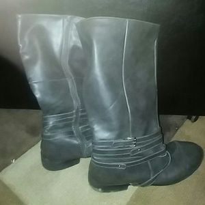 Brash grey riding boots gently worn