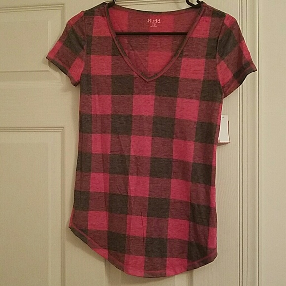 Mudd Plaid Basic Tee
