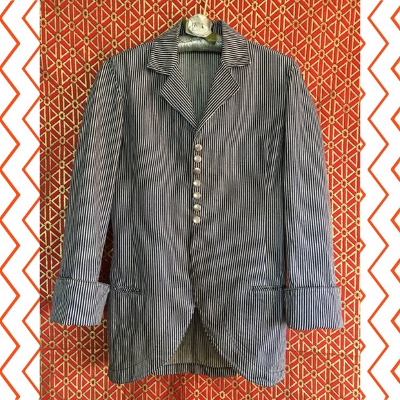REDUCED! Henry Duarte Pinstripe Denim Blazer