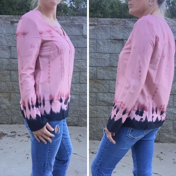 🆕 Tied Dyed Long Sleeve Blouse - Picture 3 of 4