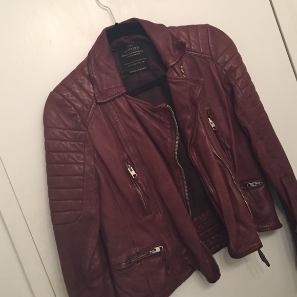 ALL saints leather jacket - burnt red color