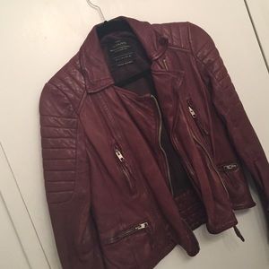 ALL saints leather jacket - burnt red color
