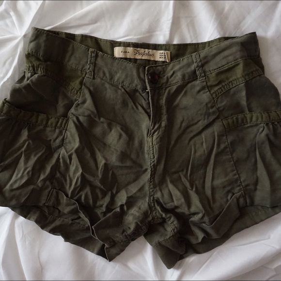 Zara Olive Bermuda Shorts
