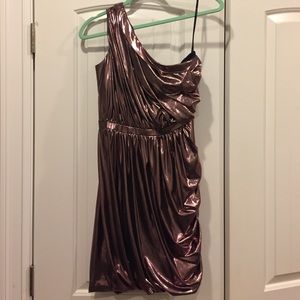 Pink metallic cocktail dress