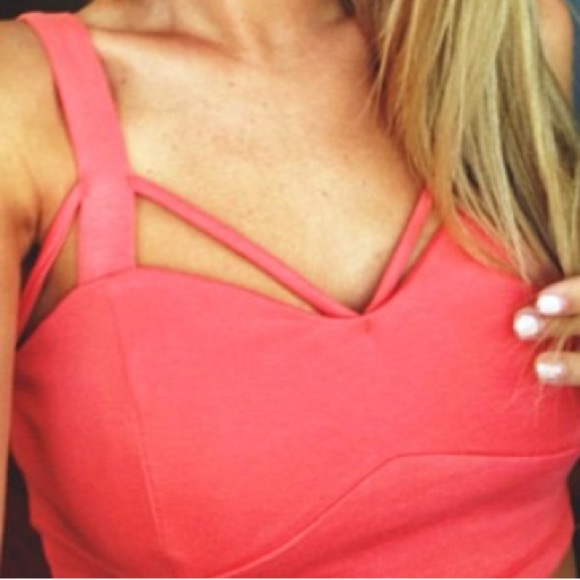 Pink/Coral Crop Top