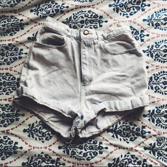 High Waisted Denim American Apparel Shorts