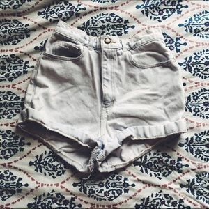 High Waisted Denim American Apparel Shorts
