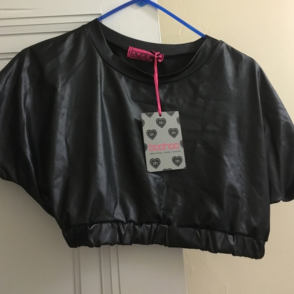 Leather crop top