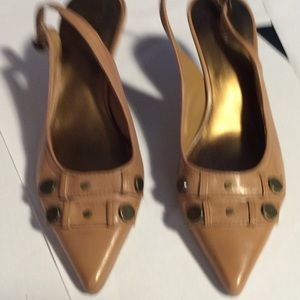 Size 7 Nine West heels leather upper