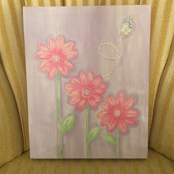 Canvas flowers...SO PRETTY in your girls room!!!
