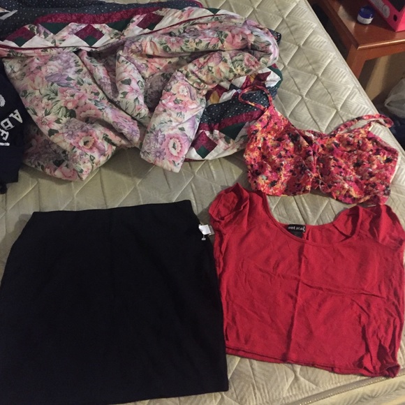 2 crop tops and a skirt!!!!