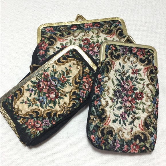 Beautiful Vintage Antique Floral Tapestry 3 pieces