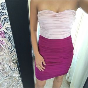 Strapless rouched cocktail dress