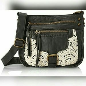 Black W/ Crochet Crossbody Purse