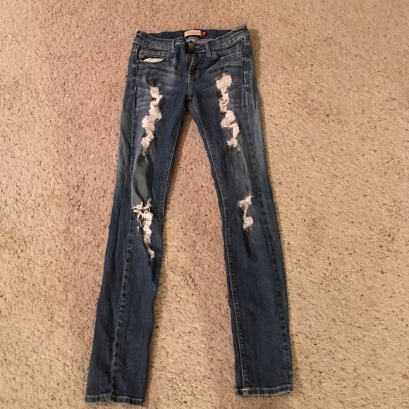 Ripped jeans.