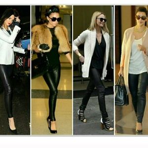 Trouve Black Leather Leggings Small