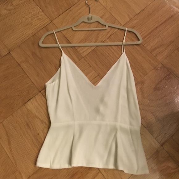 White peplum open back blouse