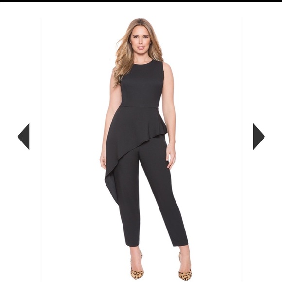 Eloquii asymmetric peplum jumpsuit