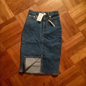 ASOS High Waist Denim Pencil Skirt