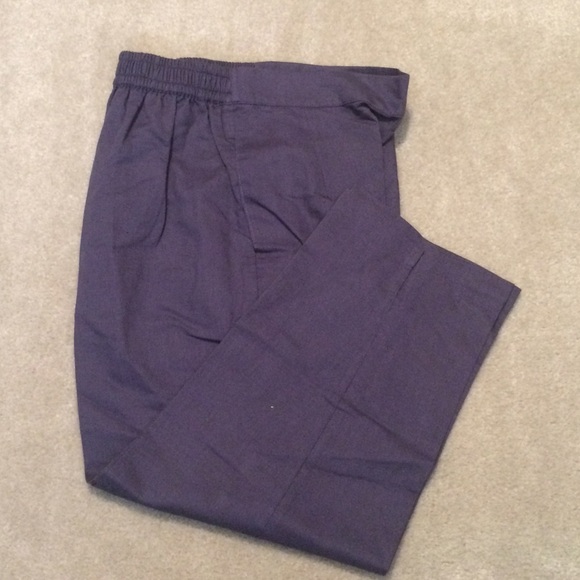 TaraVa Blue Linen Ankle Pants - Picture 1 of 3