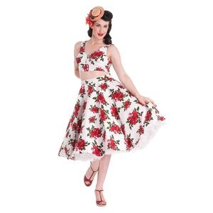 Hell Bunny Cannes 50's circle skirt and crop top