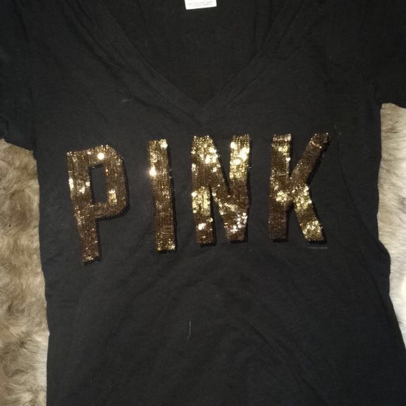 VS PINK SEQUIN SHIRT COLLECTABLE GOLD
