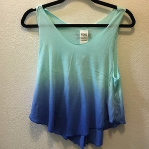 victorias secret PINK blue ombre crop tank top