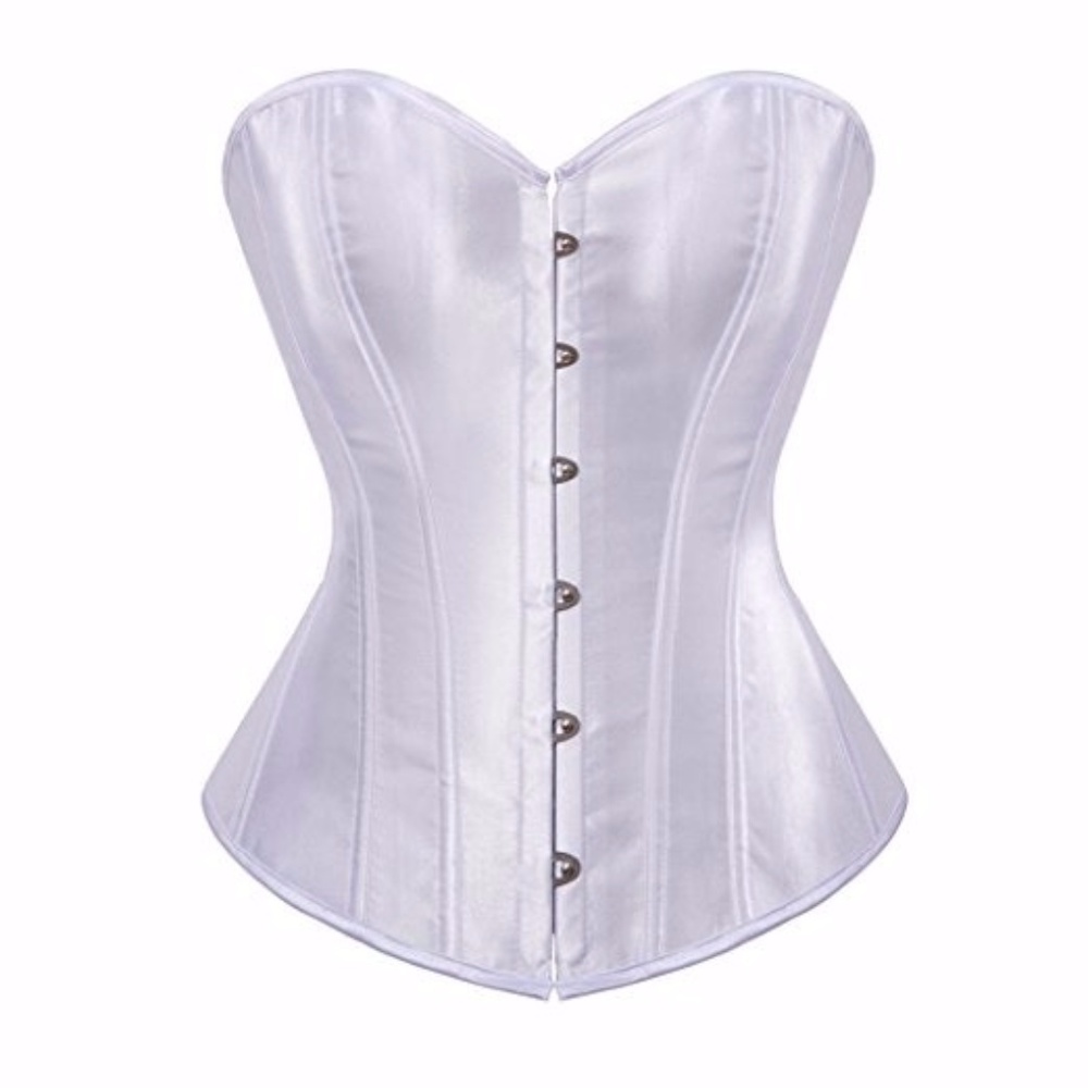 August Sale!  White Lace Up Back Hook & Eye Corset