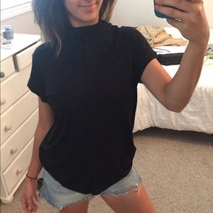 Zara Mock Neck Cotton Blouse