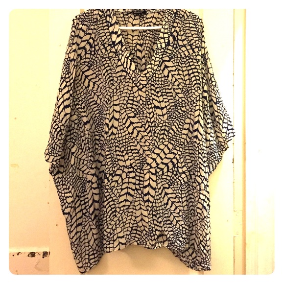 Blue feathered tunic