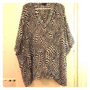 Blue feathered tunic