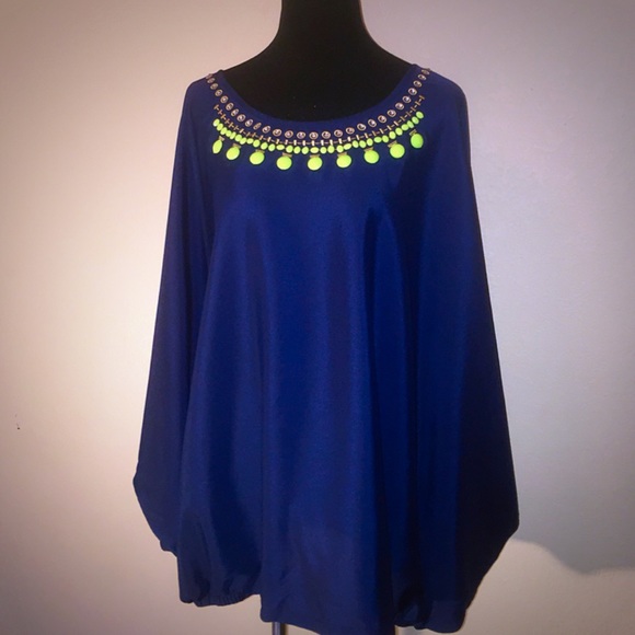 Lane Bryant Navy Blue Top