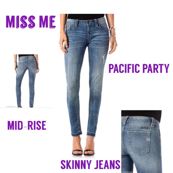 MISS ME PACIFIC PARTY MID-RISE SKINNY JEANS