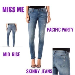 MISS ME PACIFIC PARTY MID-RISE SKINNY JEANS