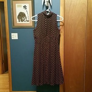 ILE dk. blue and orange polka dot dress