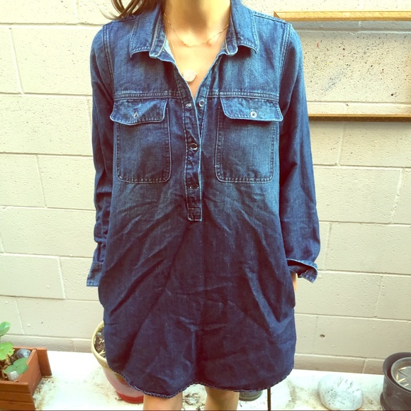 Denim shift dress