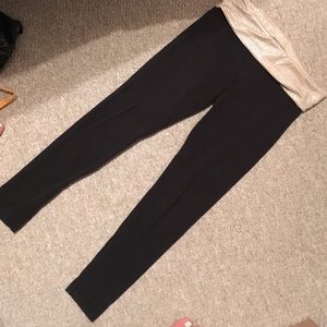 Aerie gold foil foldover crop leggings S