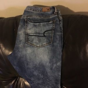 American eagle blue jeans, high rise jegging
