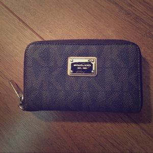 Michael Kors brown signature bifold wallet