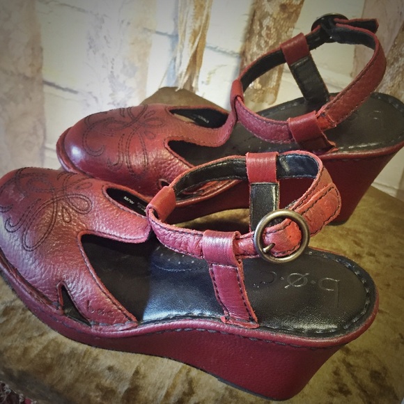 Born Ox Blood Red T-Strap Platforms 7