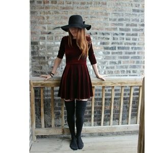 Velvet burgundy American Apparel dress