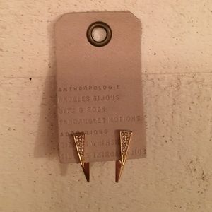 Anthropologie Gold Multi-Dimensional Earrings