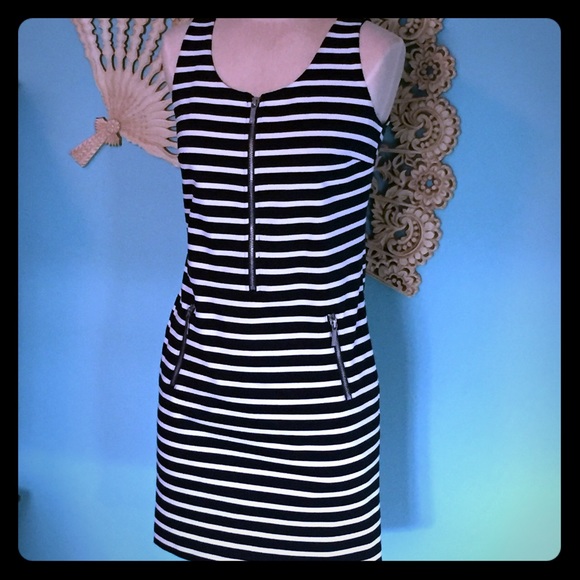 Michael Kors Dresses & Skirts - Michael Kors striped dress zippers professional