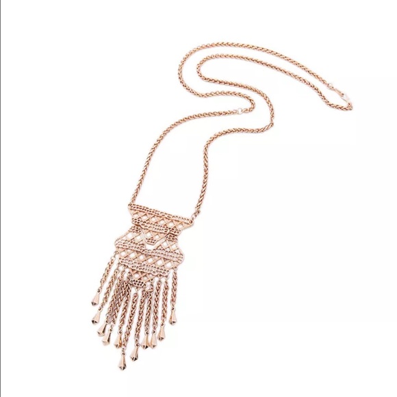 ๐ Boho Golden Lace Long Statement Necklace - Picture 3 of 4