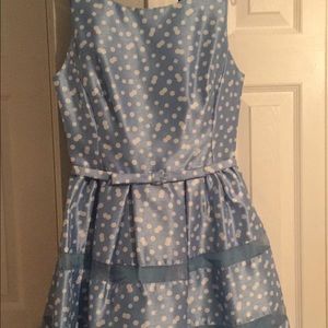 Blue and White Polka Dot Dress