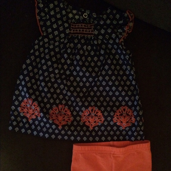 Navy & orange 6 month outfit - Picture 1 of 3