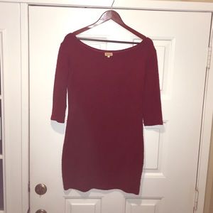 Maroon sweater dress
