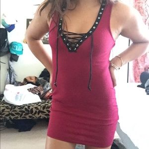 Red mini dress