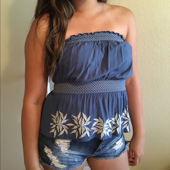 Floral Strapless Blouse
