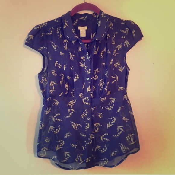 Anthropologie Tops - Anthropologie blue & white detailed blouse